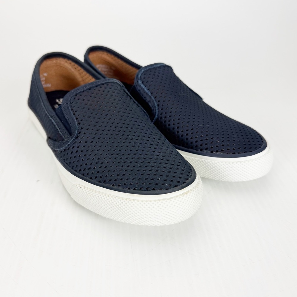 Sperry Top Sider Seaside Perforated Blue Slip On Loafers Shoes